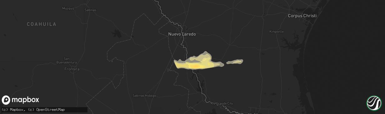 Hail map in San Ygnacio, TX on February 5, 2013