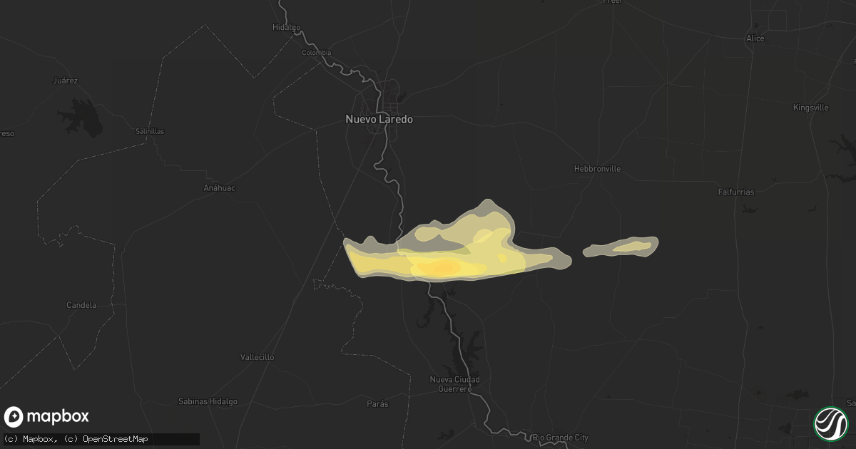 Hail map in San Ygnacio, TX on February 5, 2013