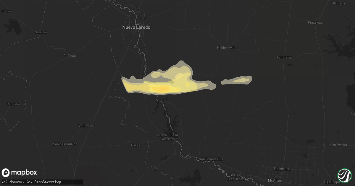 Hail map in Zapata, TX on February 5, 2013