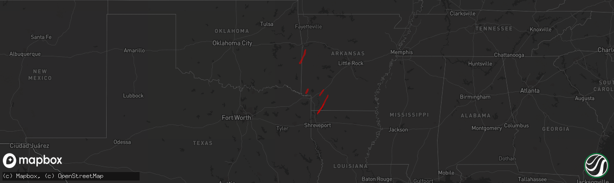 Hail map on February 5, 2013