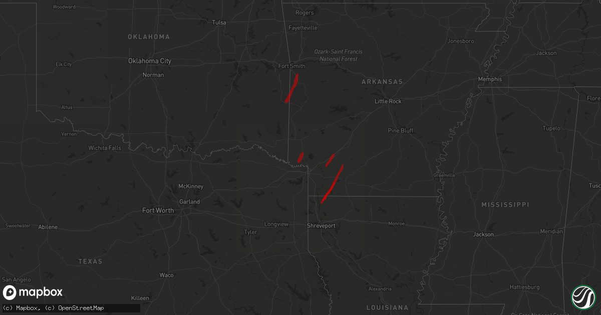 Hail map on February 5, 2013