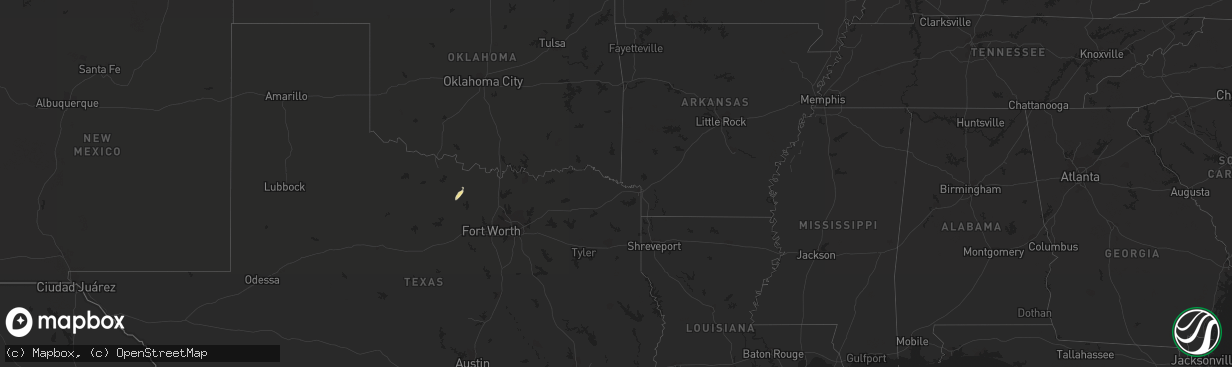 Hail map in Louisiana on February 5, 2019