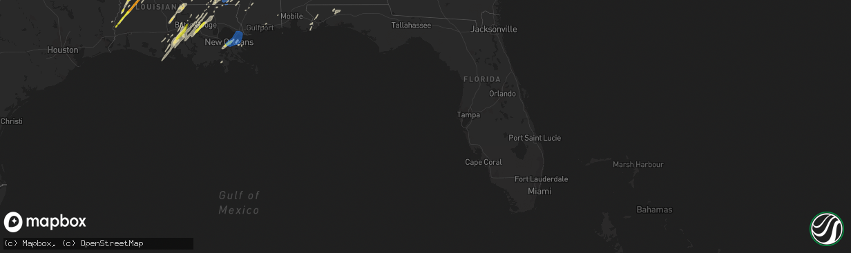 Hail map in Florida on February 5, 2020