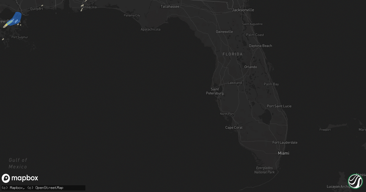 Hail map in Florida on February 5, 2020