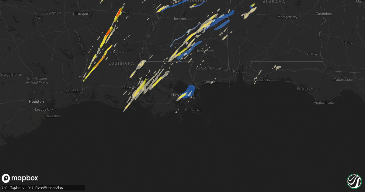 Hail map on February 5, 2020