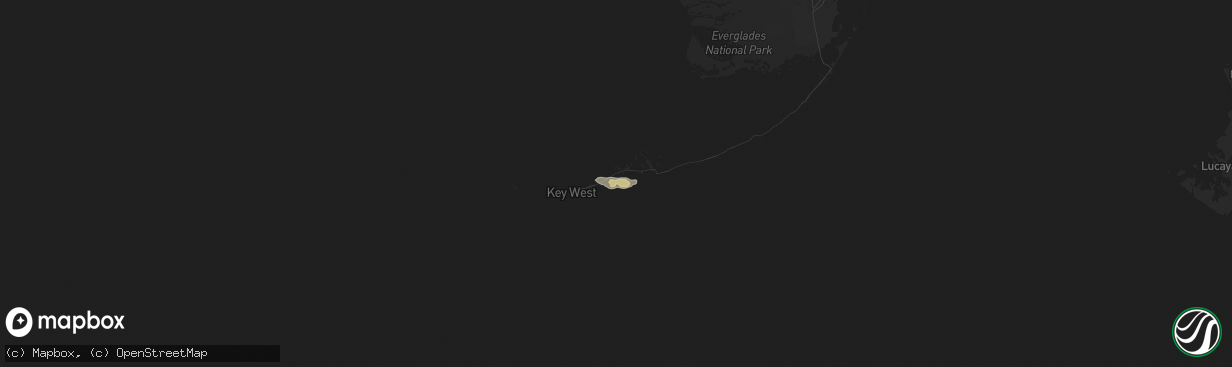 Hail map in Key West, FL on February 5, 2024
