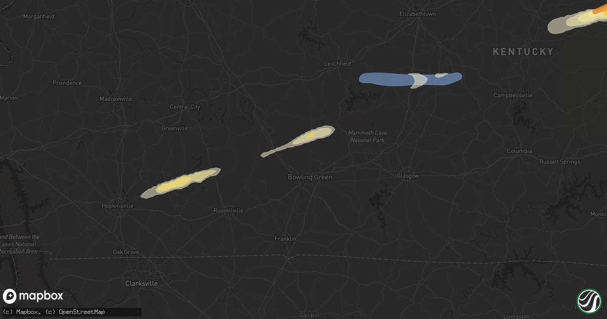 Hail map in Bowling Green, KY on February 5, 2025