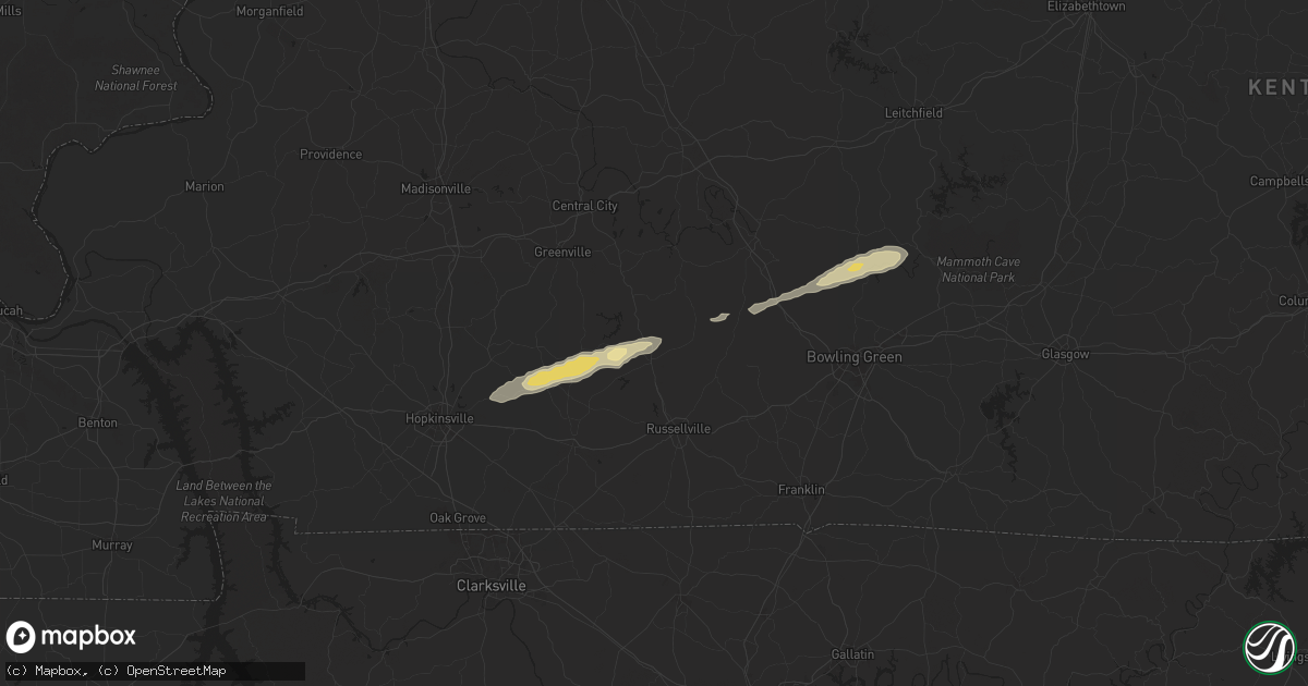 Hail map in Lewisburg, KY on February 5, 2025