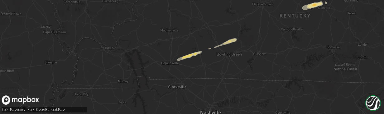 Hail map in Sharon Grove, KY on February 5, 2025