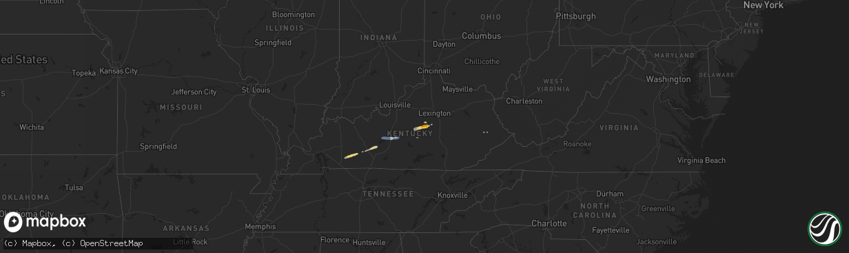 Hail map on February 5, 2025