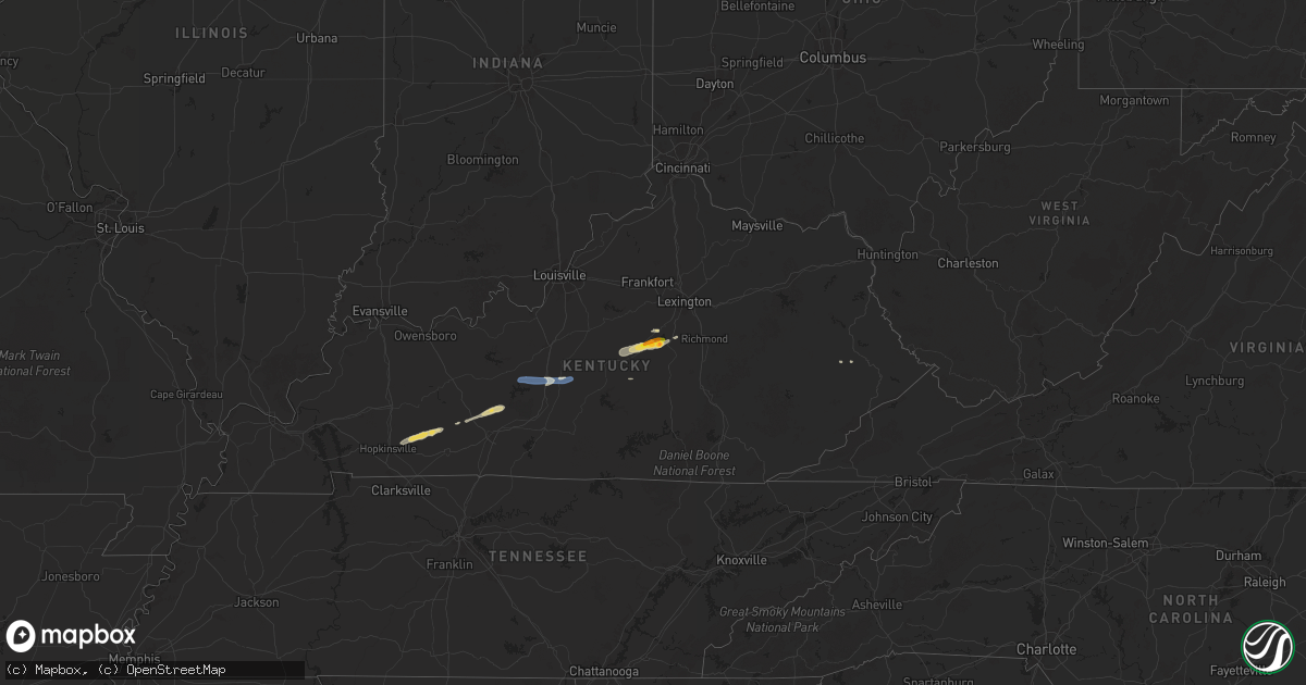 Hail map on February 5, 2025