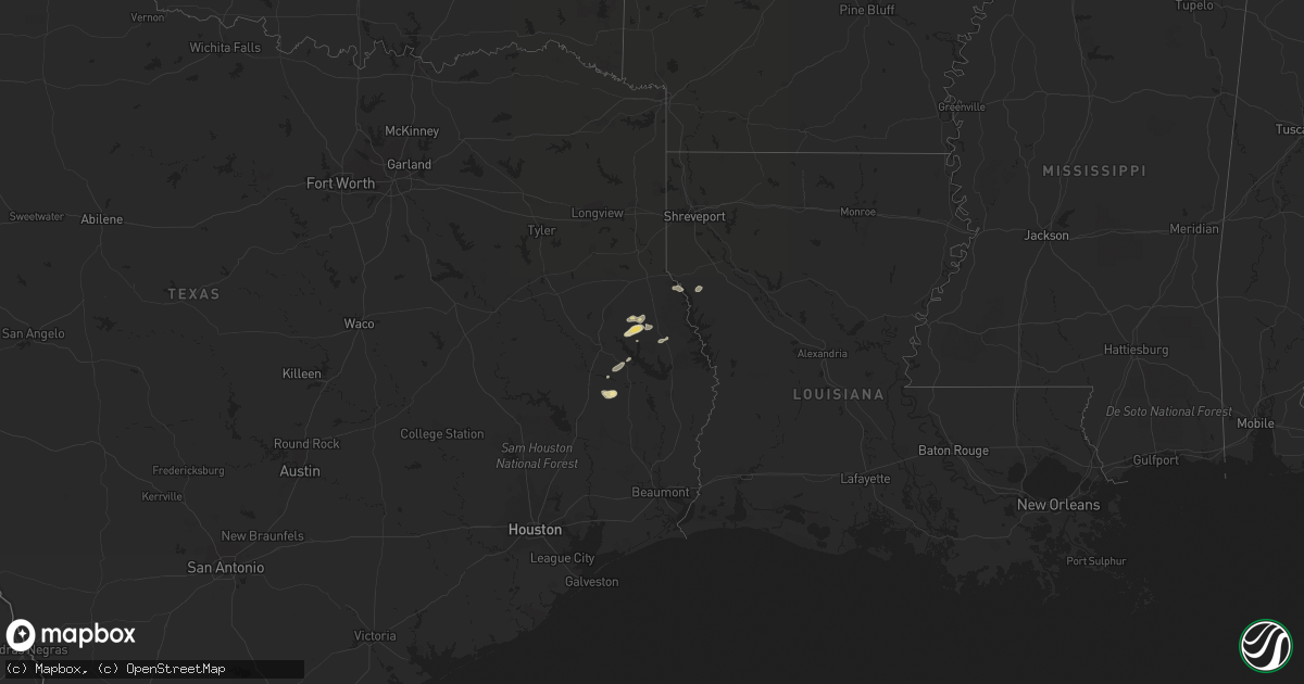 Hail map in Texas on February 6, 2011