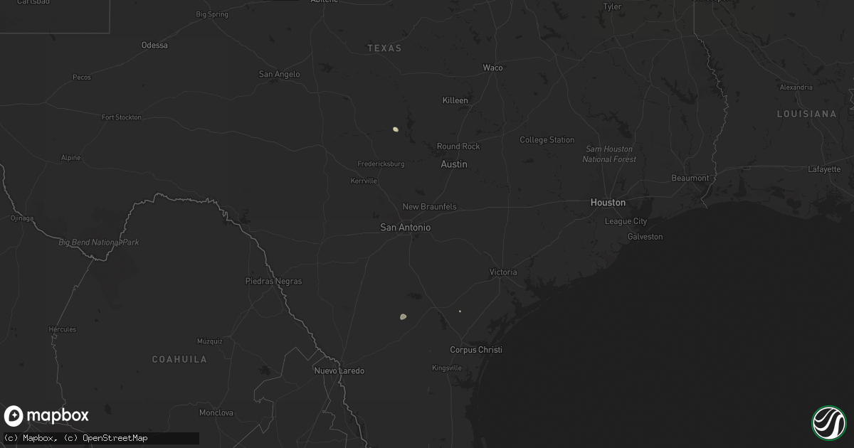 Hail map in Texas on February 6, 2013