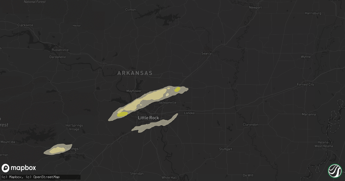 Hail map in Cabot, AR on February 6, 2017