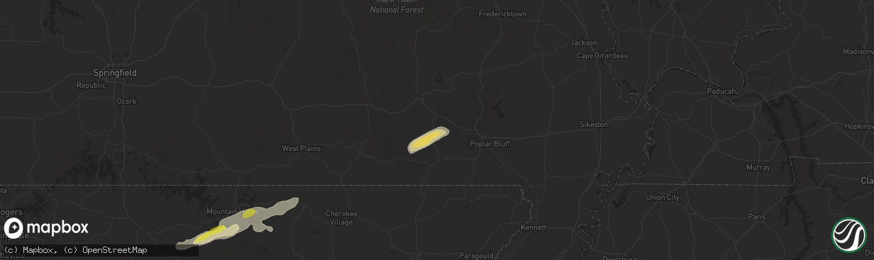 Hail map in Grandin, MO on February 6, 2017