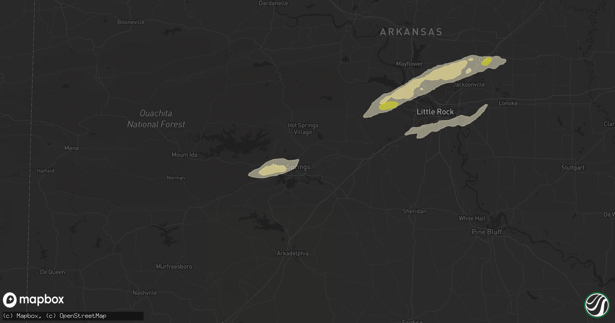 Hail map in Hot Springs National Park, AR on February 6, 2017