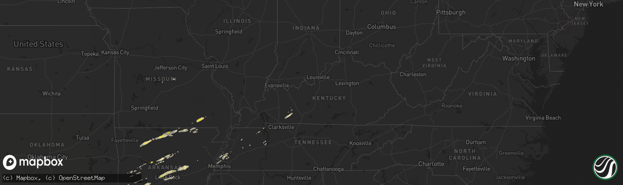 Hail map in Kentucky on February 6, 2017