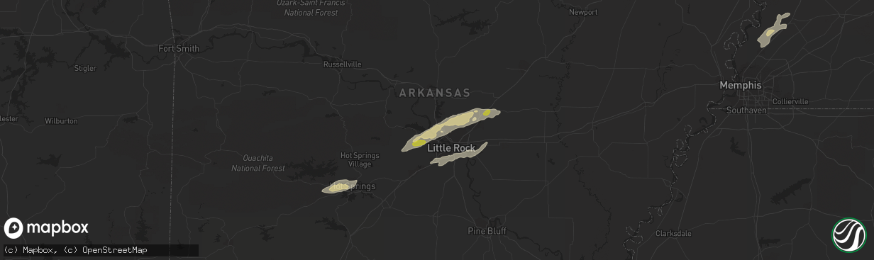 Hail map in Maumelle, AR on February 6, 2017