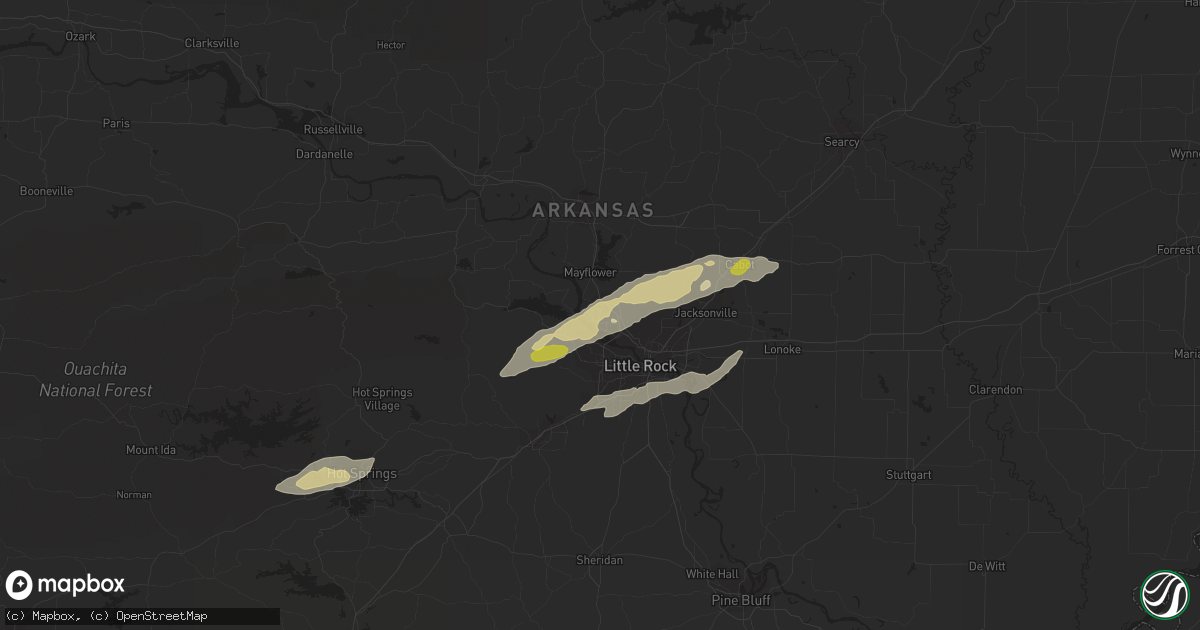 Hail map in Maumelle, AR on February 6, 2017