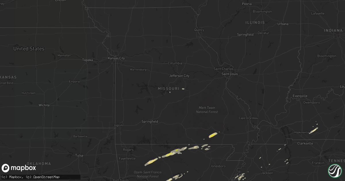 Hail map in Missouri on February 6, 2017