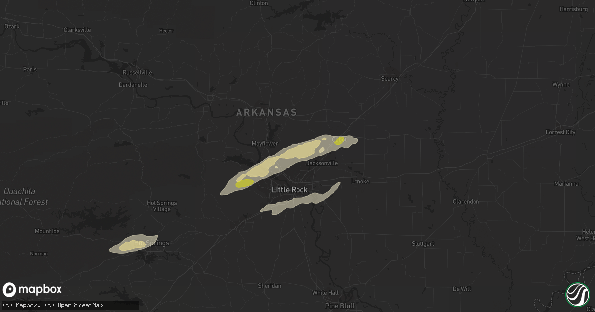 Hail map in Sherwood, AR on February 6, 2017
