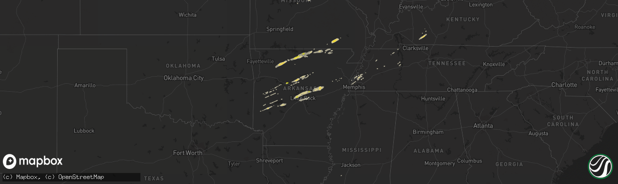 Hail map on February 6, 2017