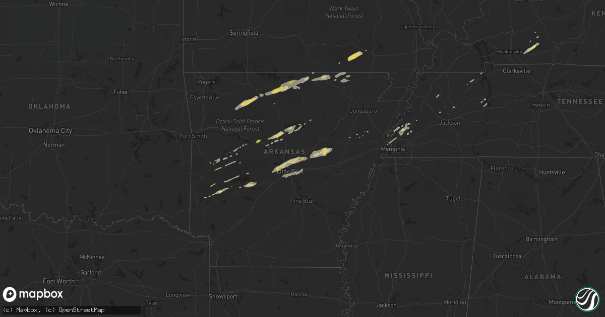 Hail map on February 6, 2017