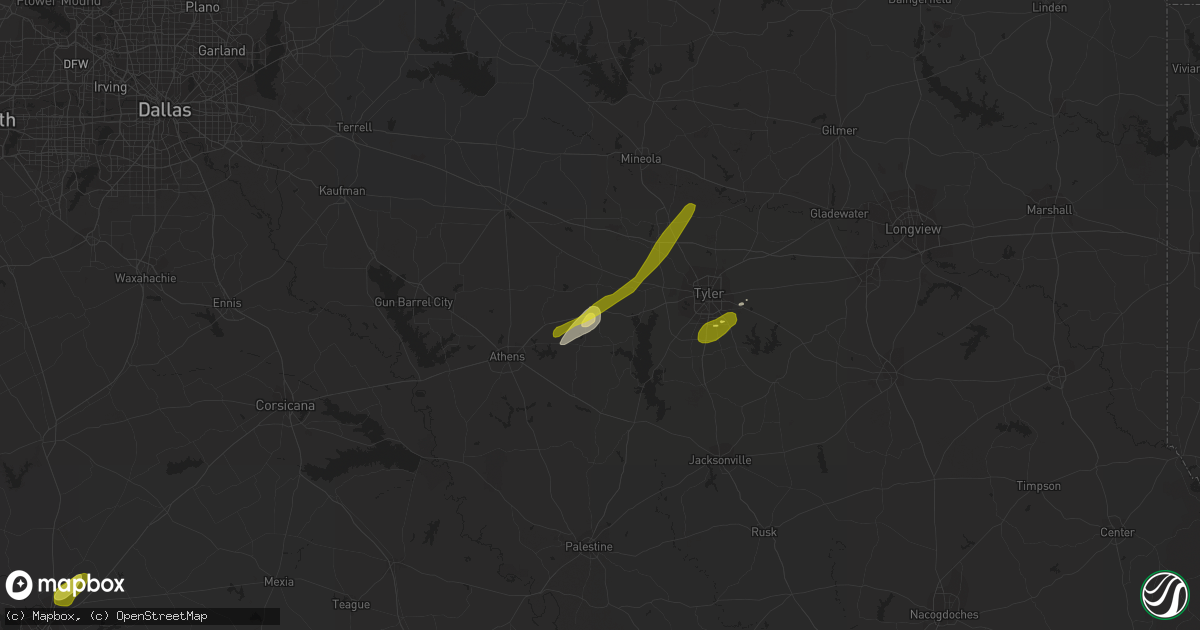 Hail map in Brownsboro, TX on February 6, 2018
