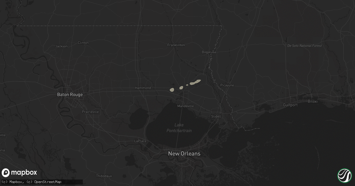 Hail map in Covington, LA on February 6, 2018