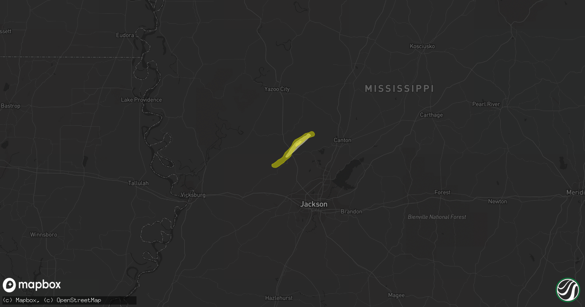 Hail map in Flora, MS on February 6, 2018