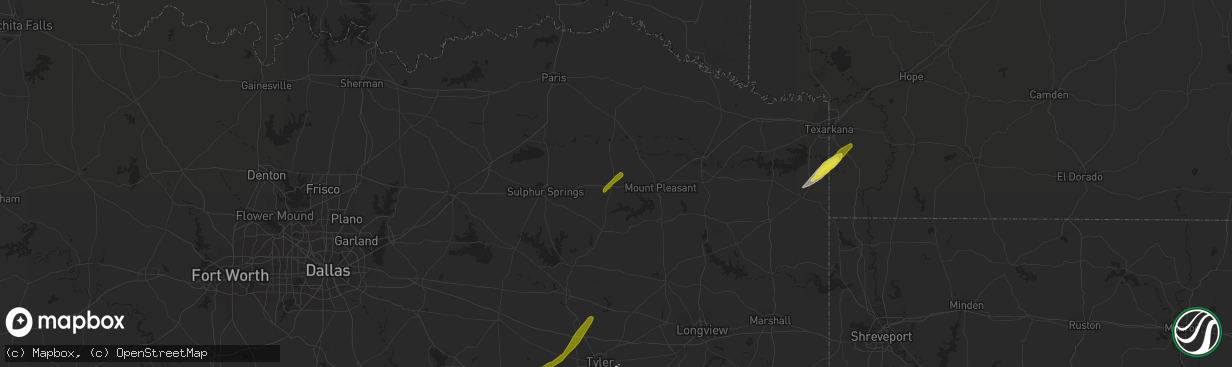 Hail map in Mount Vernon, TX on February 6, 2018