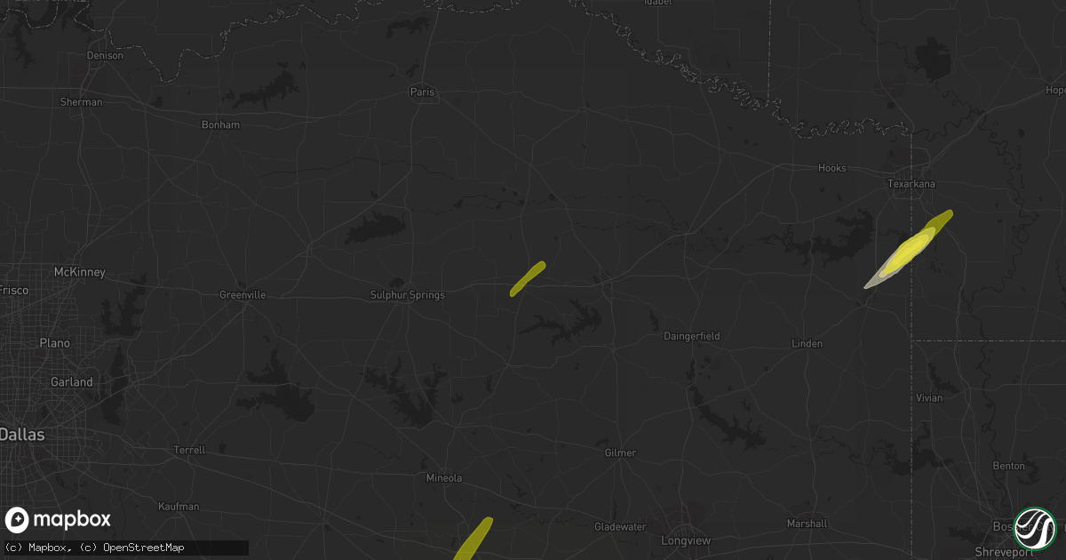 Hail map in Mount Vernon, TX on February 6, 2018