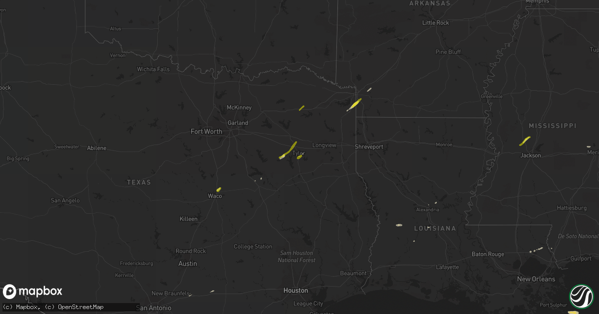 Hail map on February 6, 2018