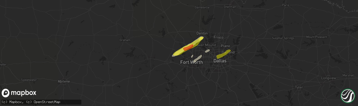 Hail map in Azle, TX on February 6, 2019