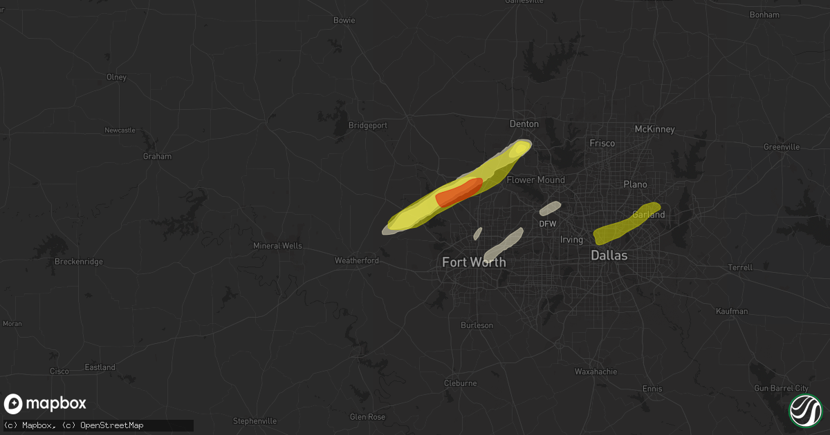 Hail map in Azle, TX on February 6, 2019