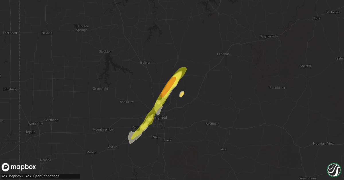 Hail map in Fair Grove, MO on February 6, 2019