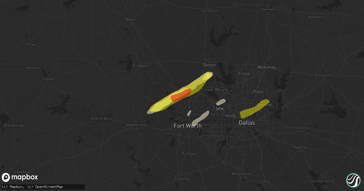 Hail map in Haslet, TX on February 6, 2019