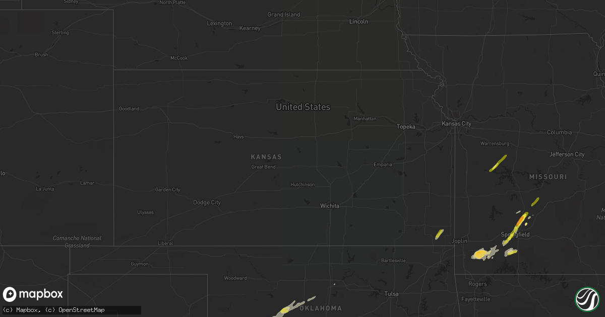 Hail map in Kansas on February 6, 2019