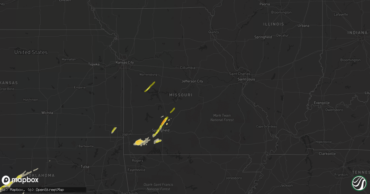Hail map in Missouri on February 6, 2019