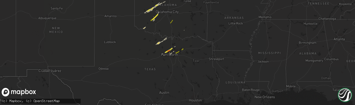 Hail map on February 6, 2019