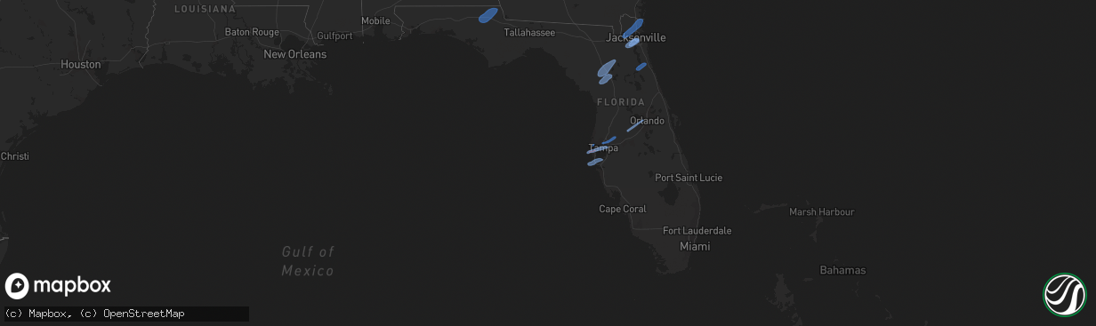 Hail map in Florida on February 6, 2020