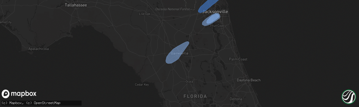 Hail map in Gainesville, FL on February 6, 2020