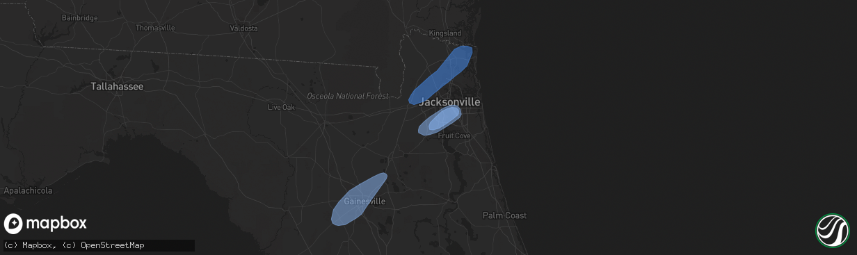 Hail map in Orange Park, FL on February 6, 2020