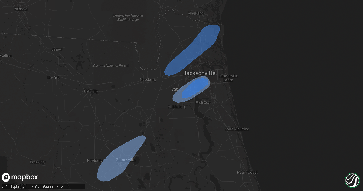 Hail map in Orange Park, FL on February 6, 2020