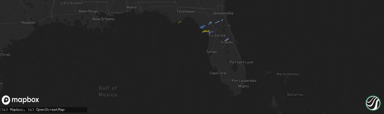 Hail map in Florida on February 6, 2021