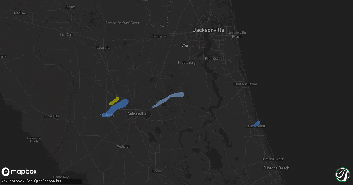 Hail map in Keystone Heights, FL on February 6, 2021