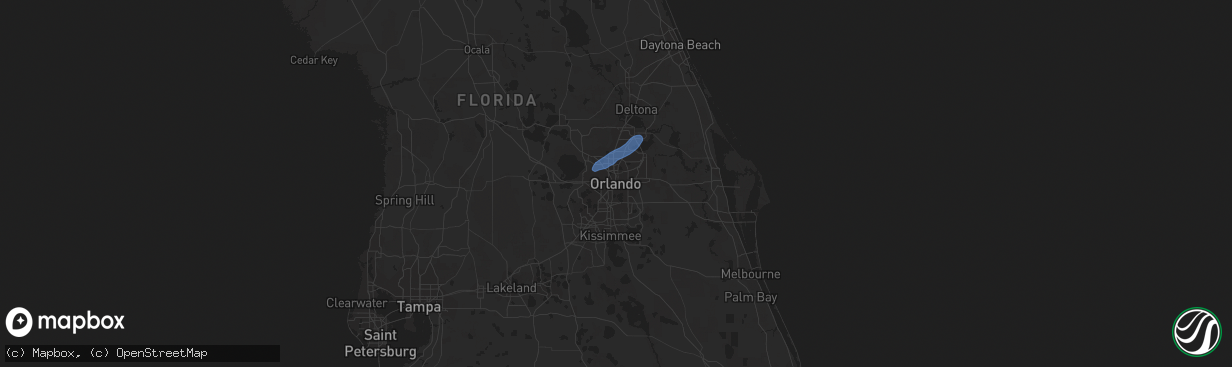Hail map in Orlando, FL on February 6, 2021