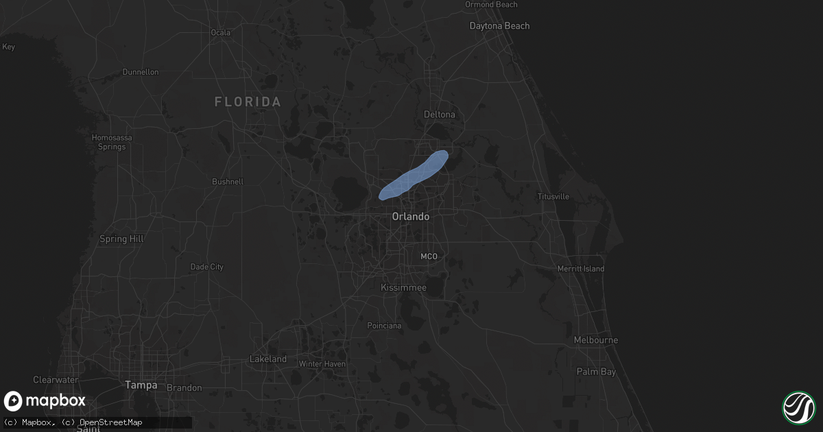 Hail map in Orlando, FL on February 6, 2021