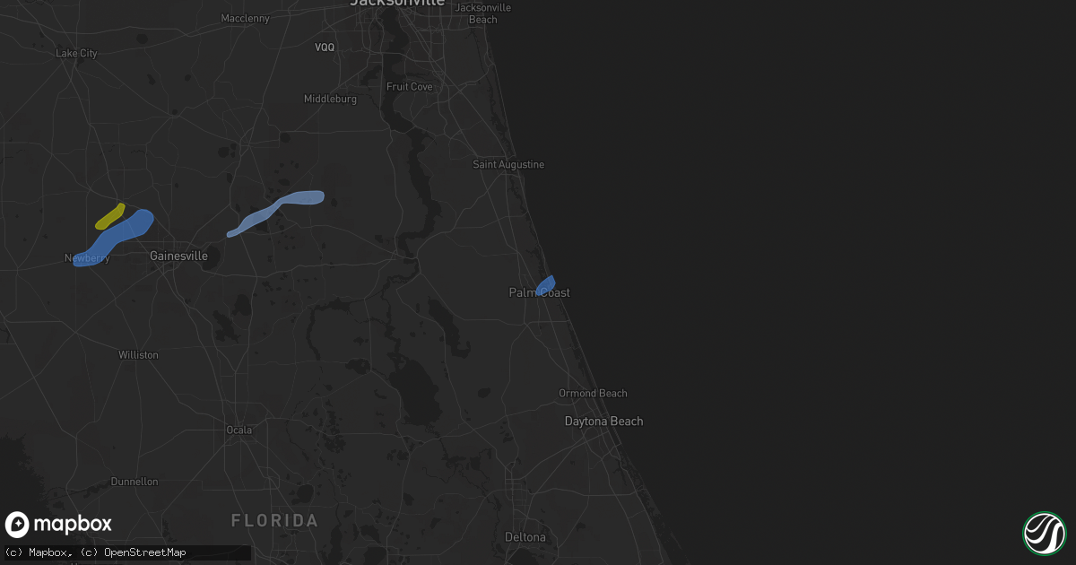 Hail map in Palm Coast, FL on February 6, 2021