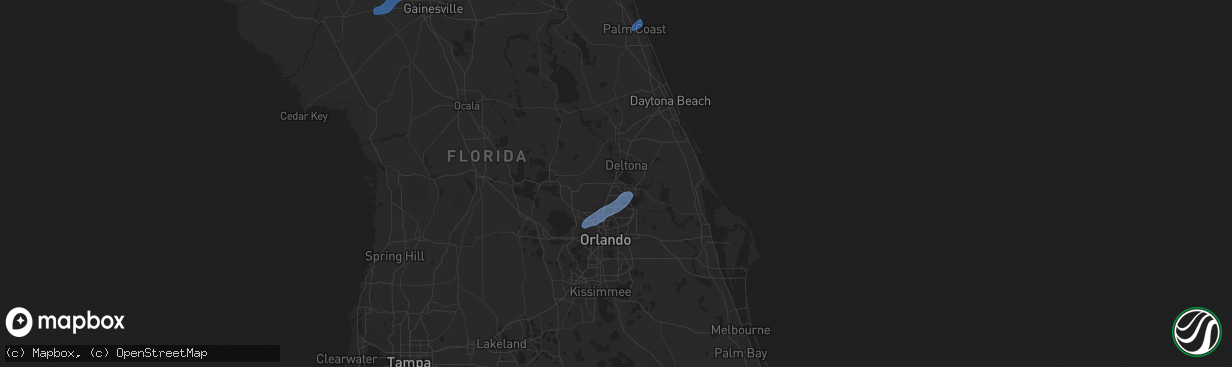 Hail map in Sanford, FL on February 6, 2021